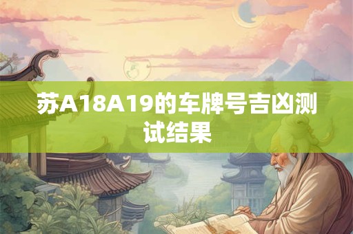 苏A18A19的车牌号吉凶测试结果