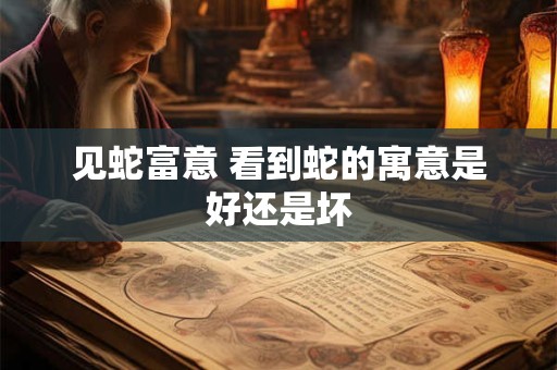 见蛇富意 看到蛇的寓意是好还是坏