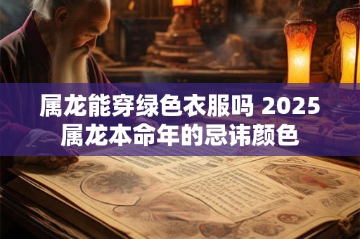 属龙能穿绿色衣服吗 2025属龙本命年的忌讳颜色