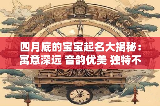 四月底的宝宝起名大揭秘：寓意深远 音韵优美 独特不凡！