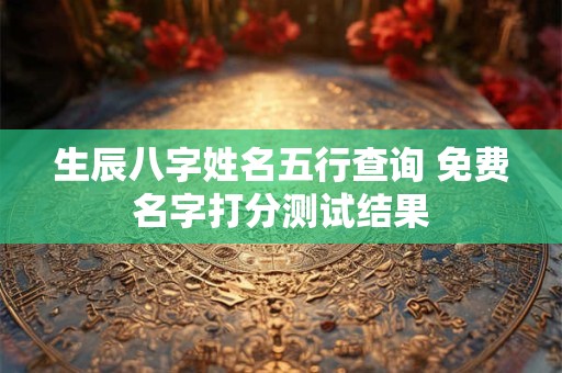 生辰八字姓名五行查询 免费名字打分测试结果