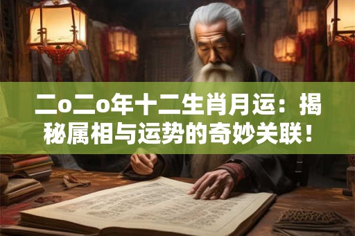 二o二o年十二生肖月运：揭秘属相与运势的奇妙关联！