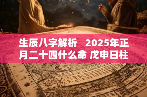 生辰八字解析   2025年正月二十四什么命 戊申日柱利官见贵