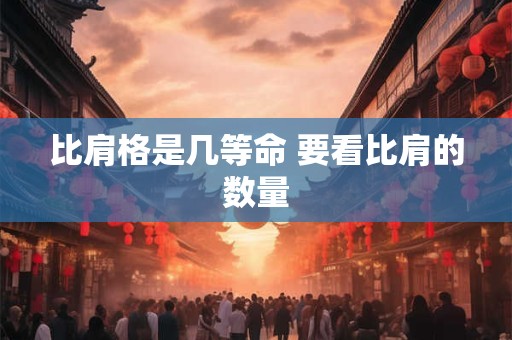 比肩格是几等命 要看比肩的数量