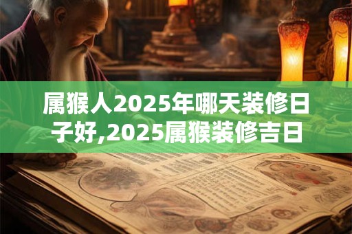 属猴人2025年哪天装修日子好,2025属猴装修吉日