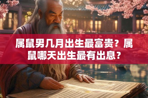 属鼠男几月出生最富贵？属鼠哪天出生最有出息？
