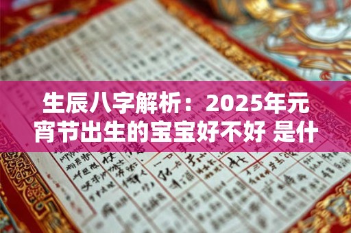 生辰八字解析：2025年元宵节出生的宝宝好不好 是什么命