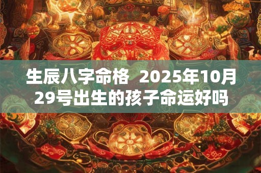 生辰八字命格  2025年10月29号出生的孩子命运好吗