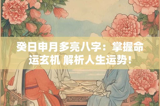 癸日申月多亮八字：掌握命运玄机 解析人生运势！