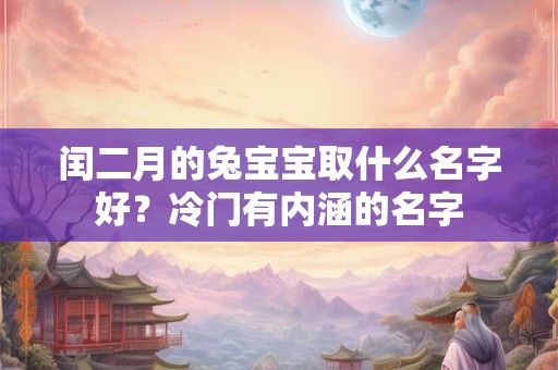闰二月的兔宝宝取什么名字好？冷门有内涵的名字