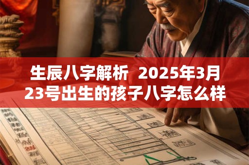 生辰八字解析  2025年3月23号出生的孩子八字怎么样