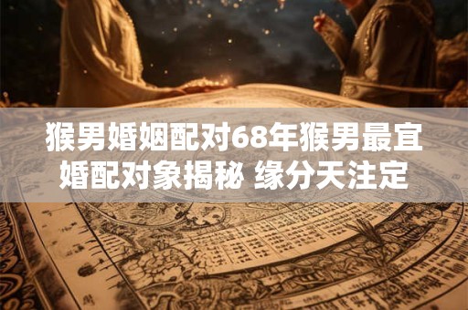 猴男婚姻配对68年猴男最宜婚配对象揭秘 缘分天注定！