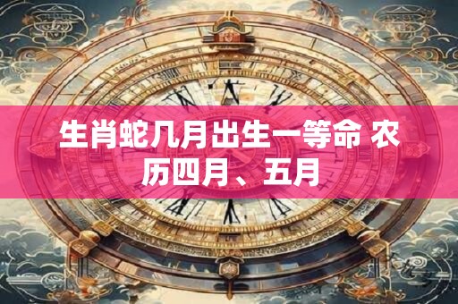 生肖蛇几月出生一等命 农历四月、五月
