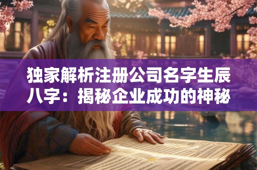 独家解析注册公司名字生辰八字：揭秘企业成功的神秘密码！