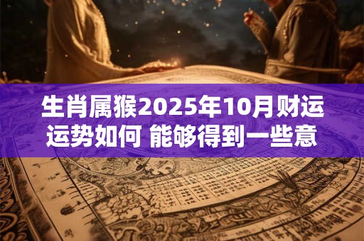 生肖属猴2025年10月财运运势如何 能够得到一些意外之财