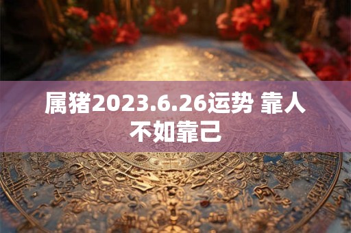 属猪2023.6.26运势 靠人不如靠己