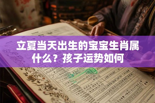 立夏当天出生的宝宝生肖属什么？孩子运势如何