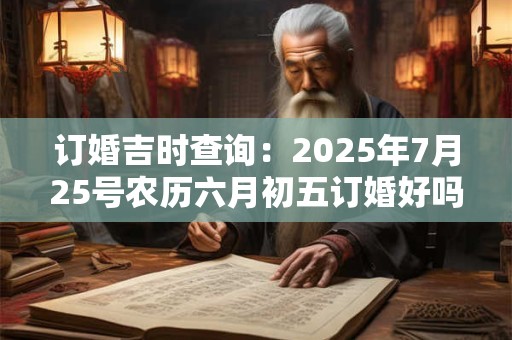 订婚吉时查询：2025年7月25号农历六月初五订婚好吗