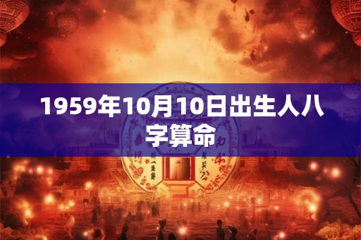 1959年10月10日出生人八字算命