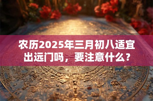 农历2025年三月初八适宜出远门吗，要注意什么？