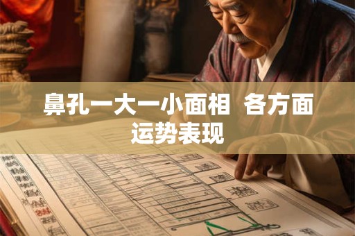 鼻孔一大一小面相  各方面运势表现