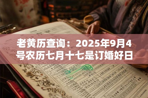 老黄历查询：2025年9月4号农历七月十七是订婚好日子吗