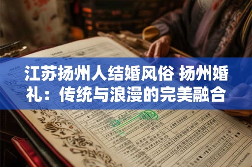 江苏扬州人结婚风俗 扬州婚礼：传统与浪漫的完美融合