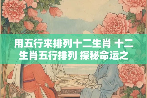 用五行来排列十二生肖 十二生肖五行排列 探秘命运之奇妙