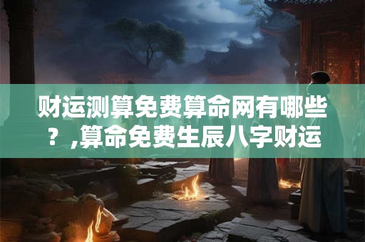 财运测算免费算命网有哪些？,算命免费生辰八字财运
