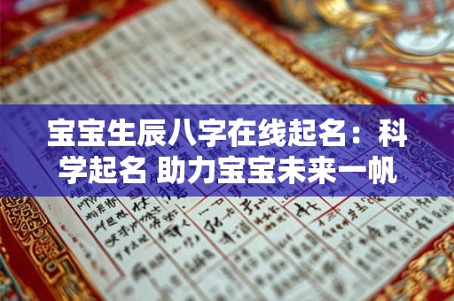 宝宝生辰八字在线起名：科学起名 助力宝宝未来一帆风顺