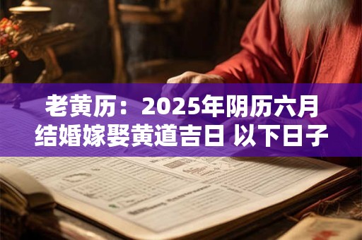 老黄历：2025年阴历六月结婚嫁娶黄道吉日 以下日子都很吉利