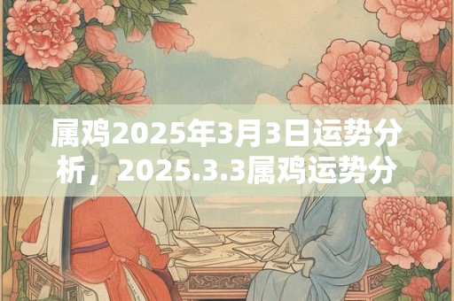属鸡2025年3月3日运势分析，2025.3.3属鸡运势分析