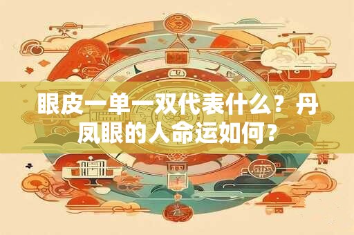 眼皮一单一双代表什么？丹凤眼的人命运如何？