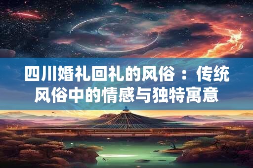 四川婚礼回礼的风俗 ：传统风俗中的情感与独特寓意