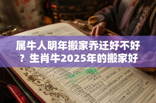 属牛人明年搬家乔迁好不好?生肖牛2025年的搬家好日子 属牛人明年搬家乔迁好不好?生肖牛2025年的搬家好日子