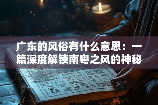 广东的风俗有什么意思：一篇深度解锁南粤之风的神秘之门
