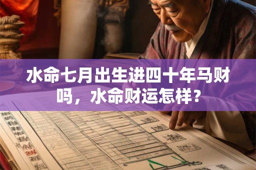 水命七月出生进四十年马财吗，水命财运怎样？