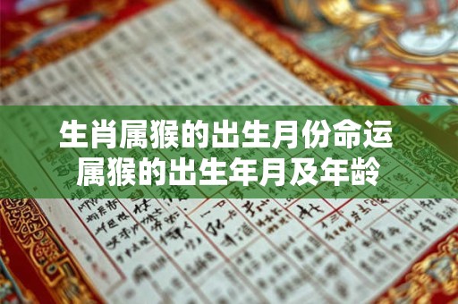 生肖属猴的出生月份命运 属猴的出生年月及年龄