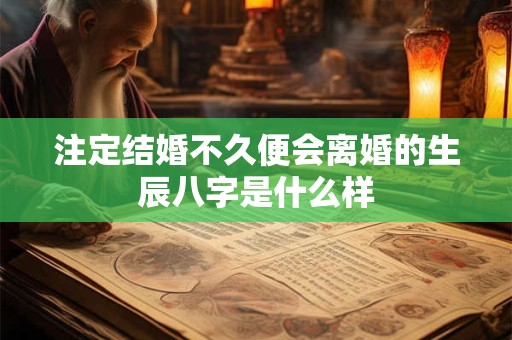 注定结婚不久便会离婚的生辰八字是什么样