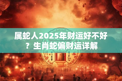 属蛇人2025年财运好不好？生肖蛇偏财运详解
