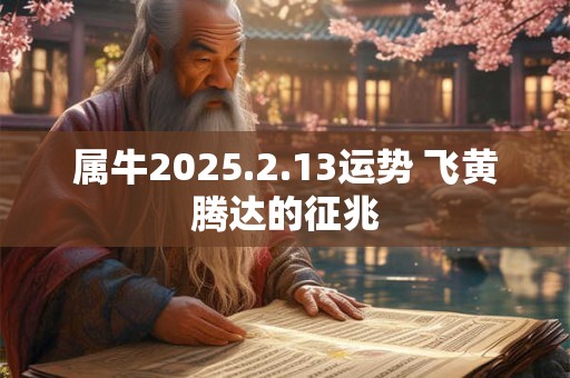 属牛2025.2.13运势 飞黄腾达的征兆