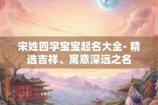 宋姓四字宝宝起名大全- 精选吉祥、寓意深远之名