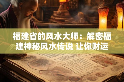福建省的风水大师：解密福建神秘风水传说 让你财运亨通！