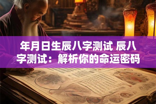 年月日生辰八字测试 辰八字测试：解析你的命运密码