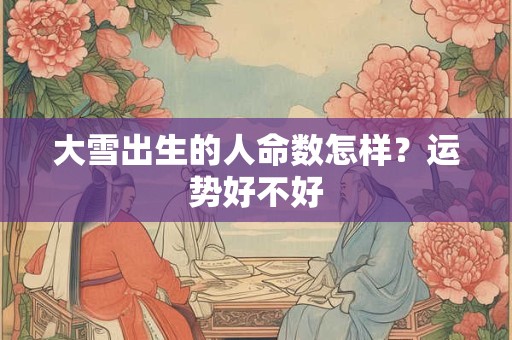 大雪出生的人命数怎样？运势好不好