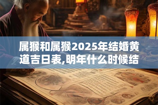 属猴和属猴2025年结婚黄道吉日表,明年什么时候结婚好？
