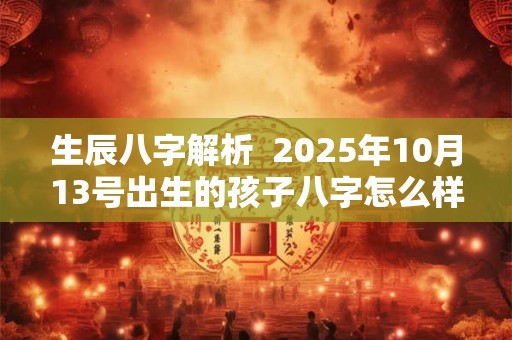 生辰八字解析  2025年10月13号出生的孩子八字怎么样