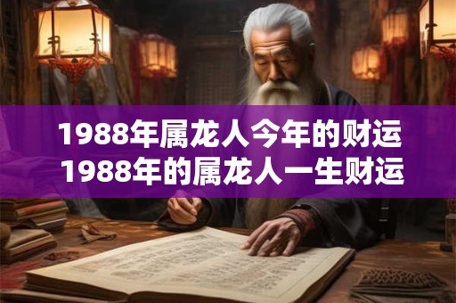 1988年属龙人今年的财运 1988年的属龙人一生财运如何