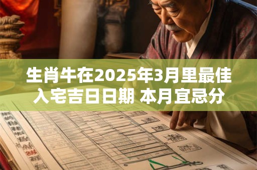 生肖牛在2025年3月里最佳入宅吉日日期 本月宜忌分析