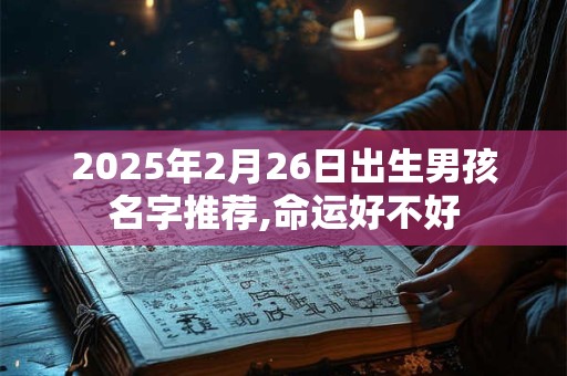 2025年2月26日出生男孩名字推荐,命运好不好